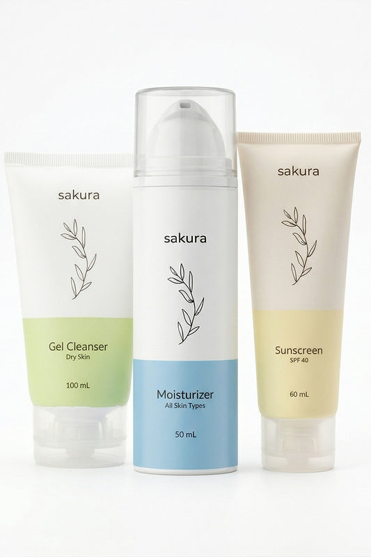 (Dry Skin Gel Cleanser + All Skin Moisturizer + Mineral Sunscreen) ๐