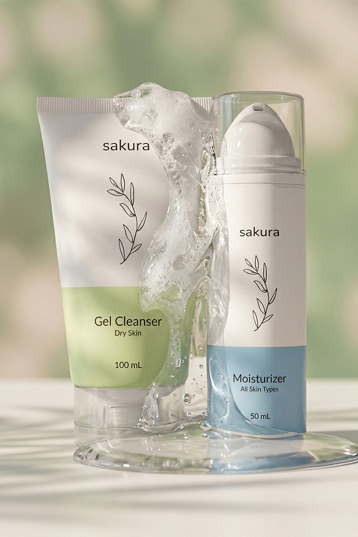 (Dry Skin Gel Cleanser + All Skin Moisturizer)  🎁
