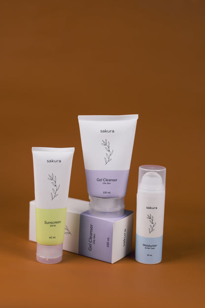 (Oily Skin Gel Cleanser + All Skin Moisturizer + Mineral Sunscreen) 🎁