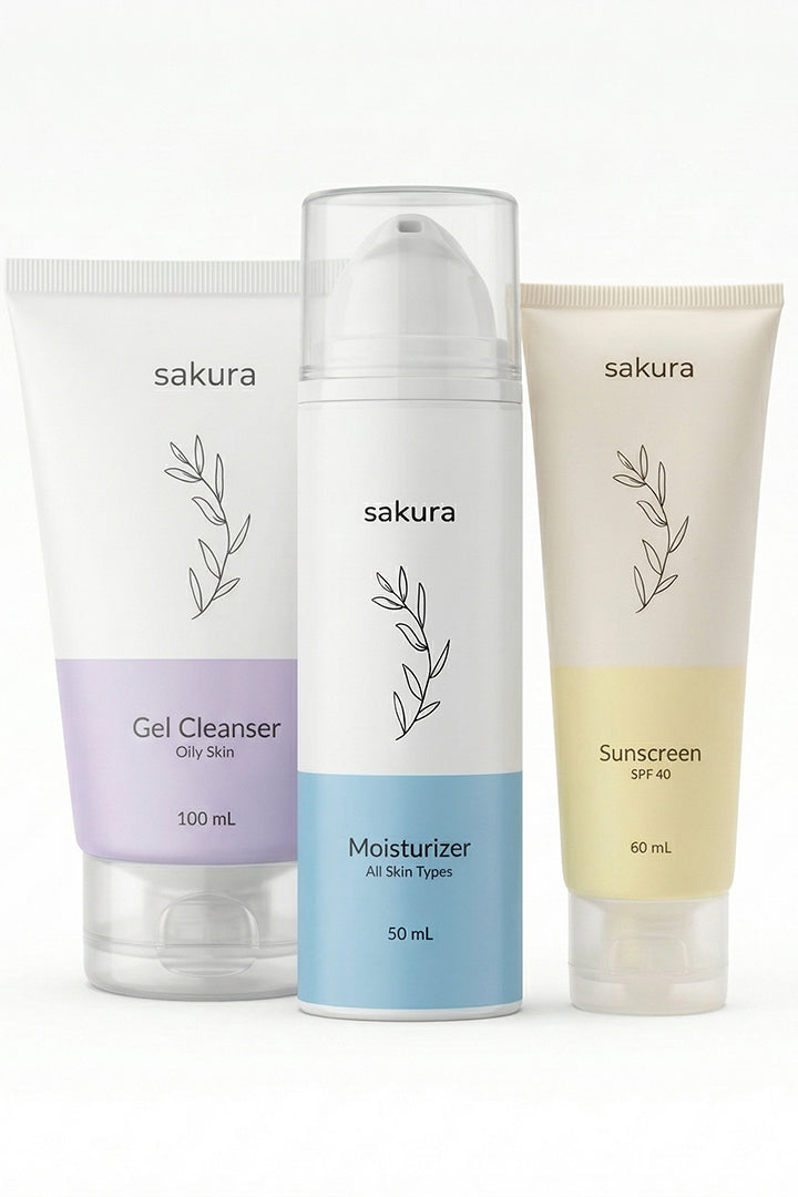 (Oily Skin Gel Cleanser + All Skin Moisturizer + Mineral Sunscreen) 🎁